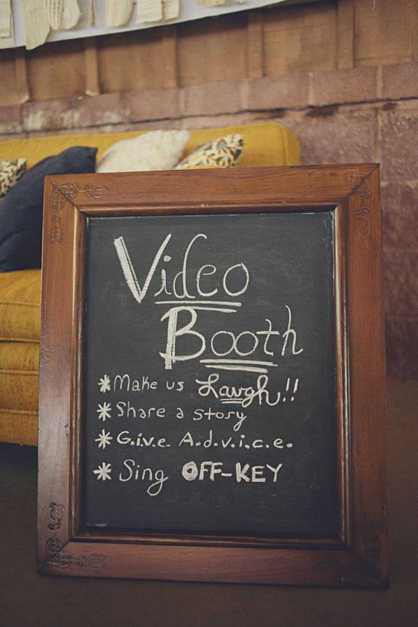 wedding chalkboard video booth