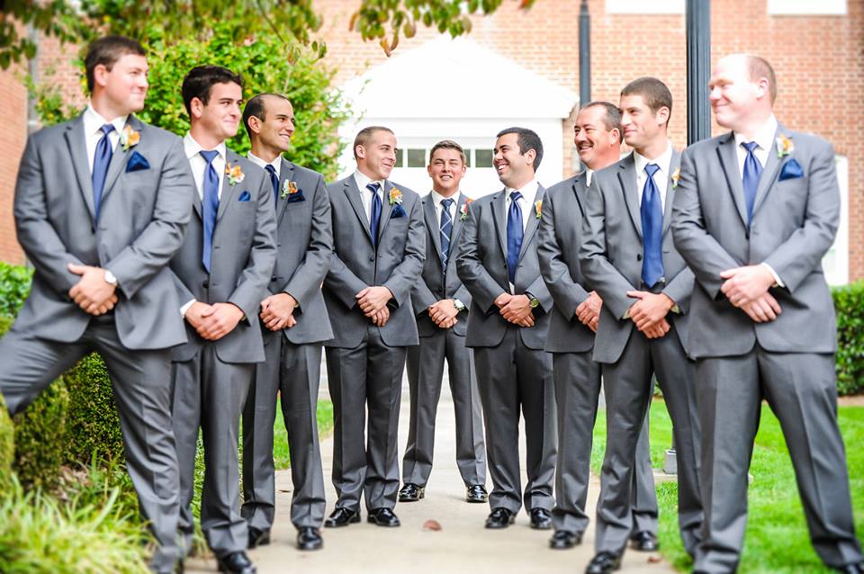 steel blue wedding party