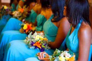 Gorgeous teal bridesmaid dresses