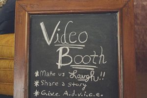 wedding chalkboard video booth