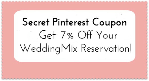 secret pinterest coupon code WeddingMix