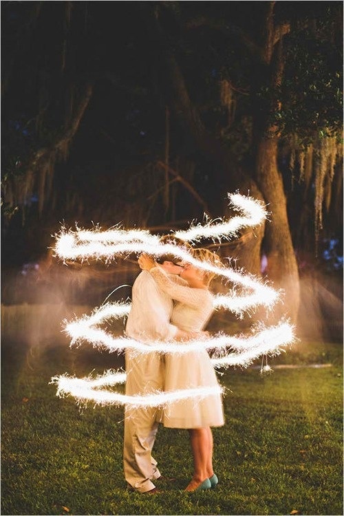 sparkler wedding photo idea