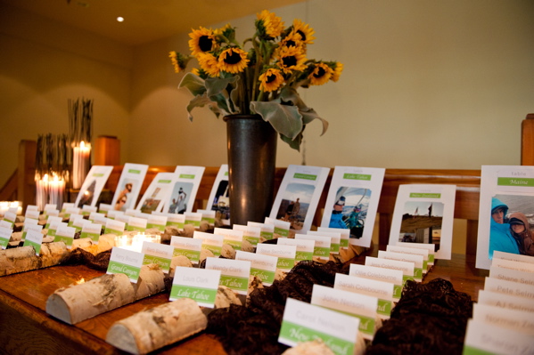 nature inspired wedding table cards