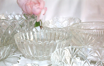 vintage wedding glassware