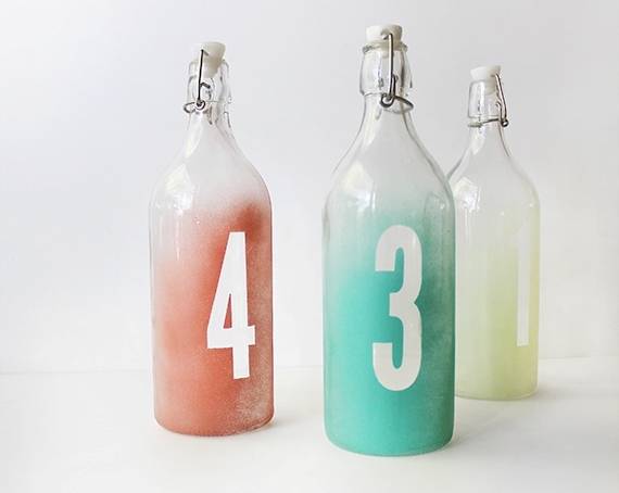 wedding watercolor table numbers