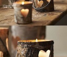 birch bark candle holders rustic wedding