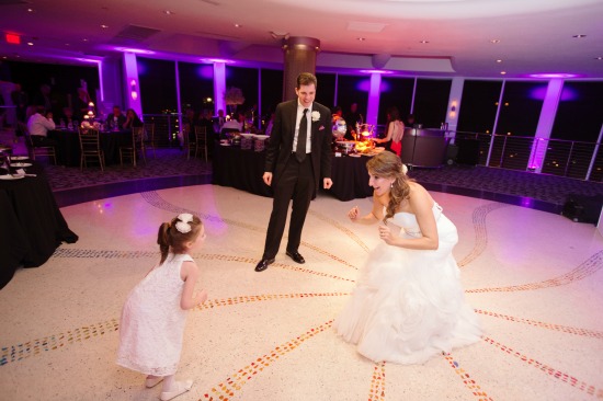 flower girl and bride dance