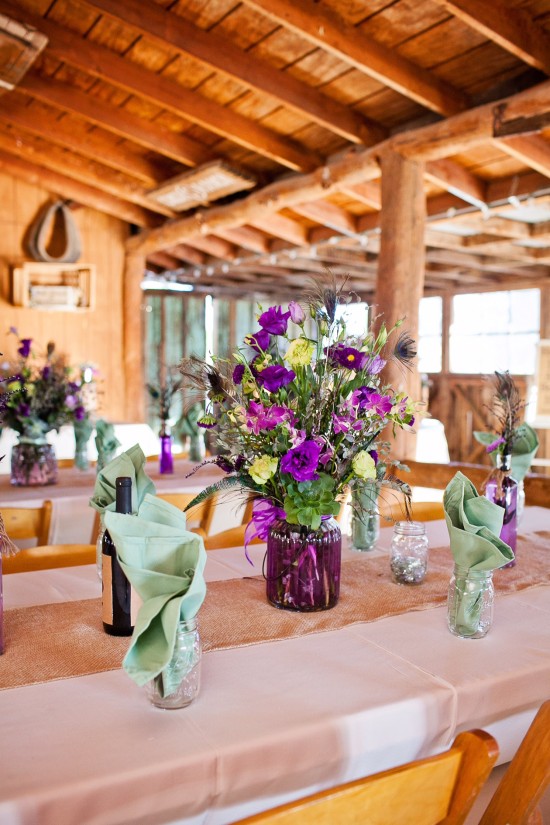 purple flower centerpiece