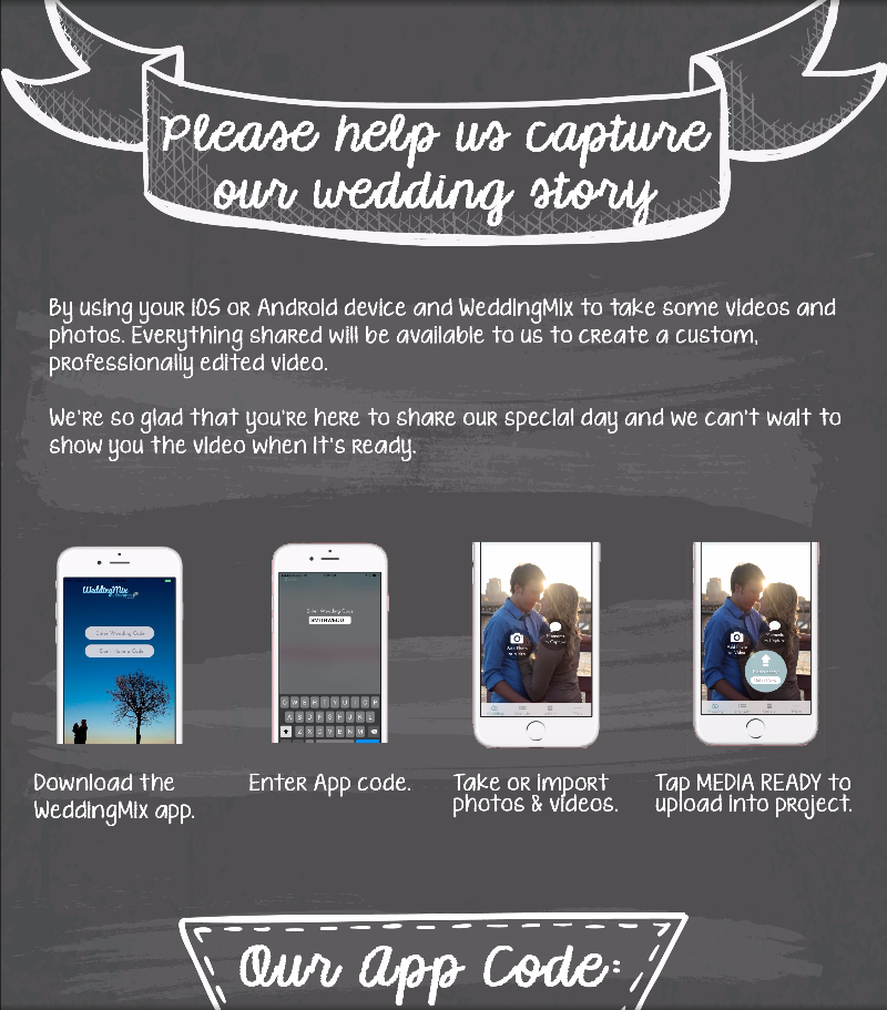 WeddingMix printable app instructions
