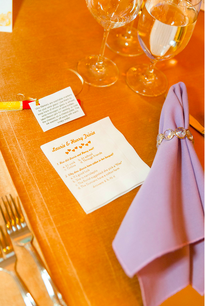 trivia napkins wedding