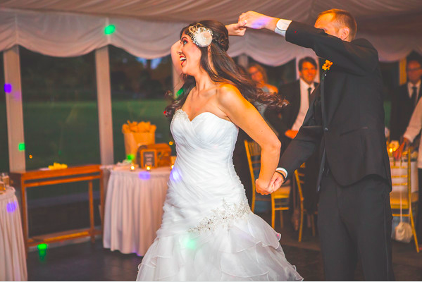 bride and groom dancing videography