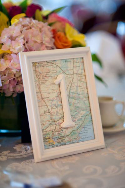 travel wedding table card