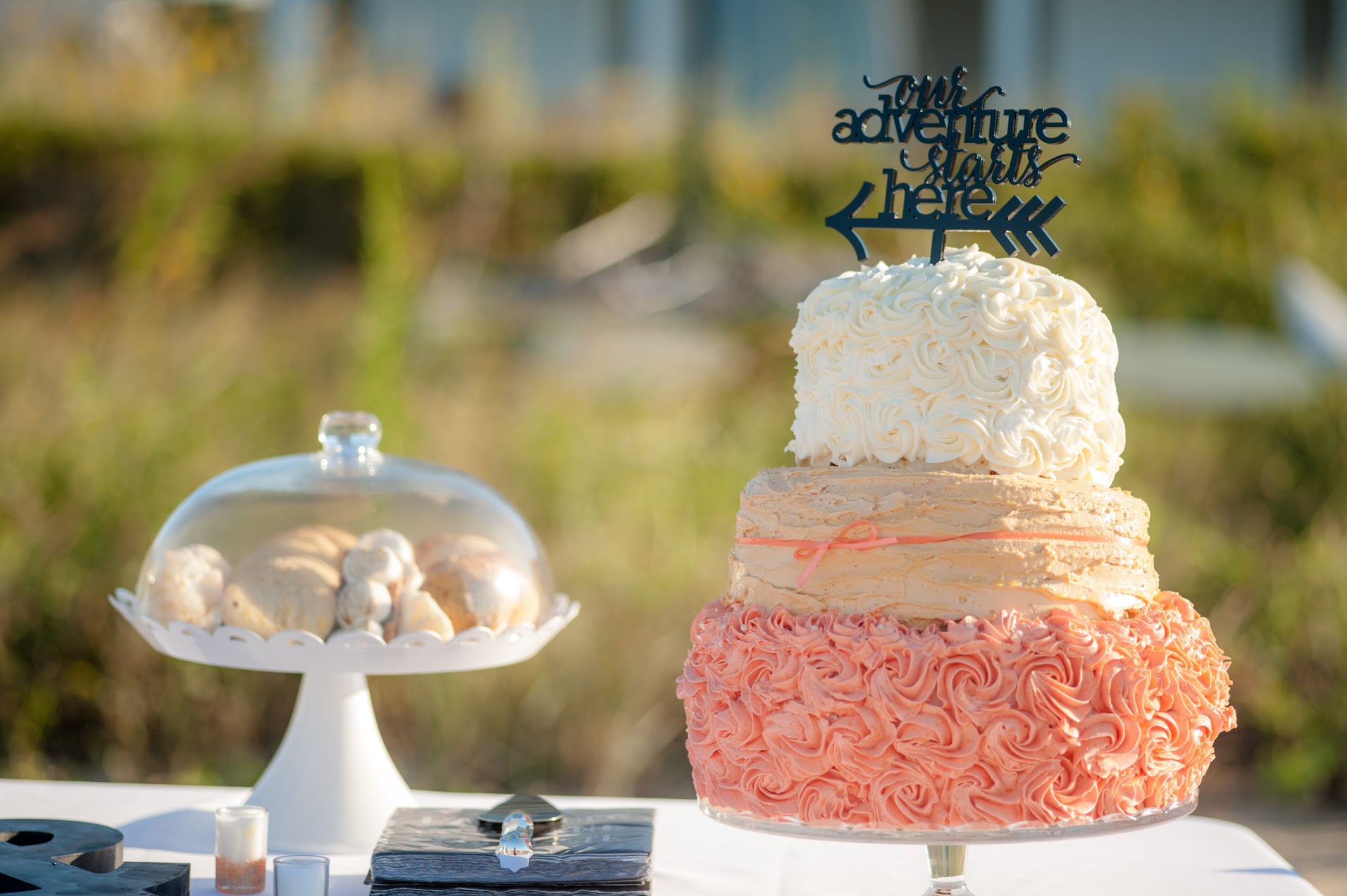 pink wedding cake