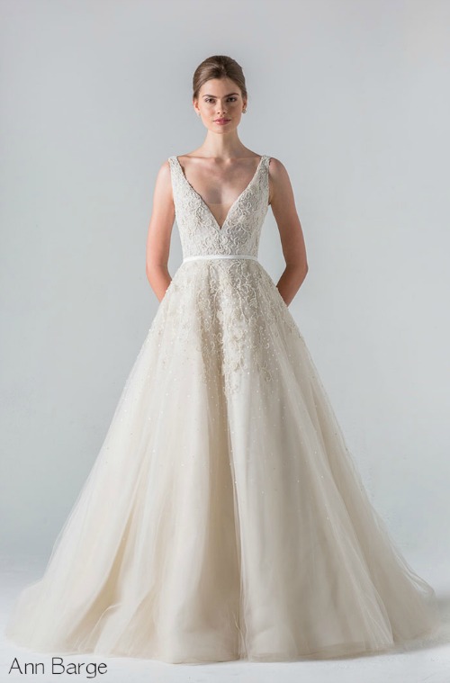 plunging v elegant wedding dress