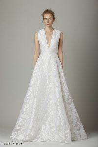 elegant wedding dress plunging v neckline