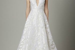 elegant wedding dress plunging v neckline