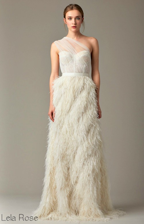 feather wedding dress