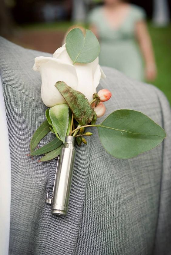 Shotgun shell boutineer real affordable wedding ideas