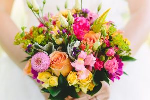 Pink summer wedding bouquet