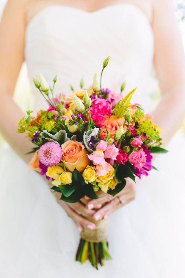 Pink summer wedding bouquet