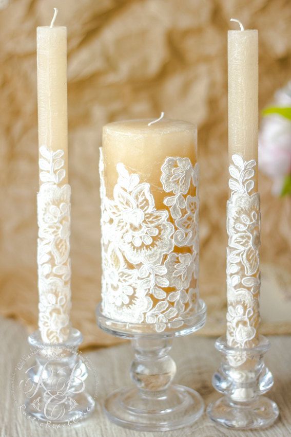 Unity Wedding Candle Set, White Wedding Ceremony Candles