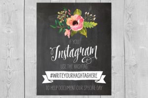 Wedding hashtag instagram table card ideas