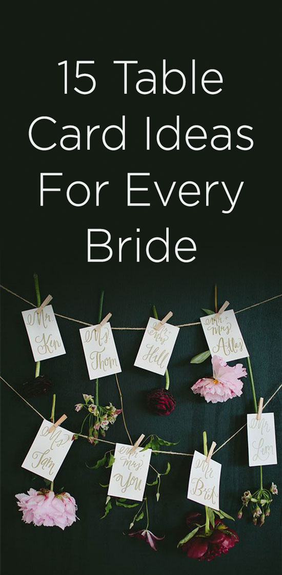 Table card ideas wedding 2016