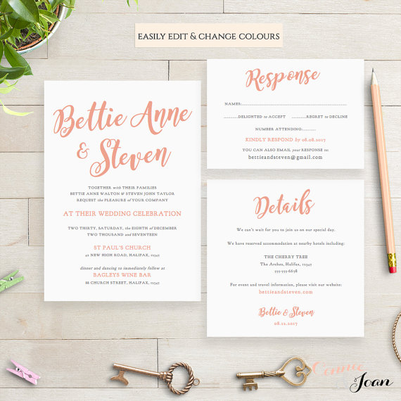 wedding invitation template ideas from etsy