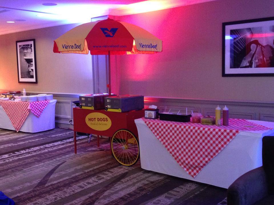 Hot dog cart wedding reception