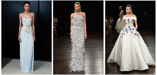 Your "something blue" incorporated through the colors on your wedding dress. 
