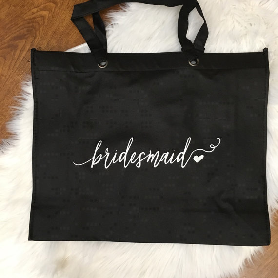 Affordable etsy bridesmaid gift tote bag