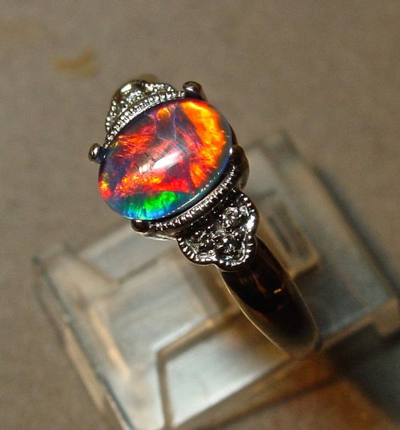 opal color diamond engagement rings