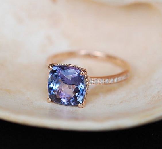 purple color engagement ring