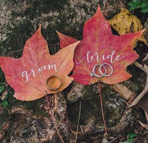 Fall Wedding Ring Shot