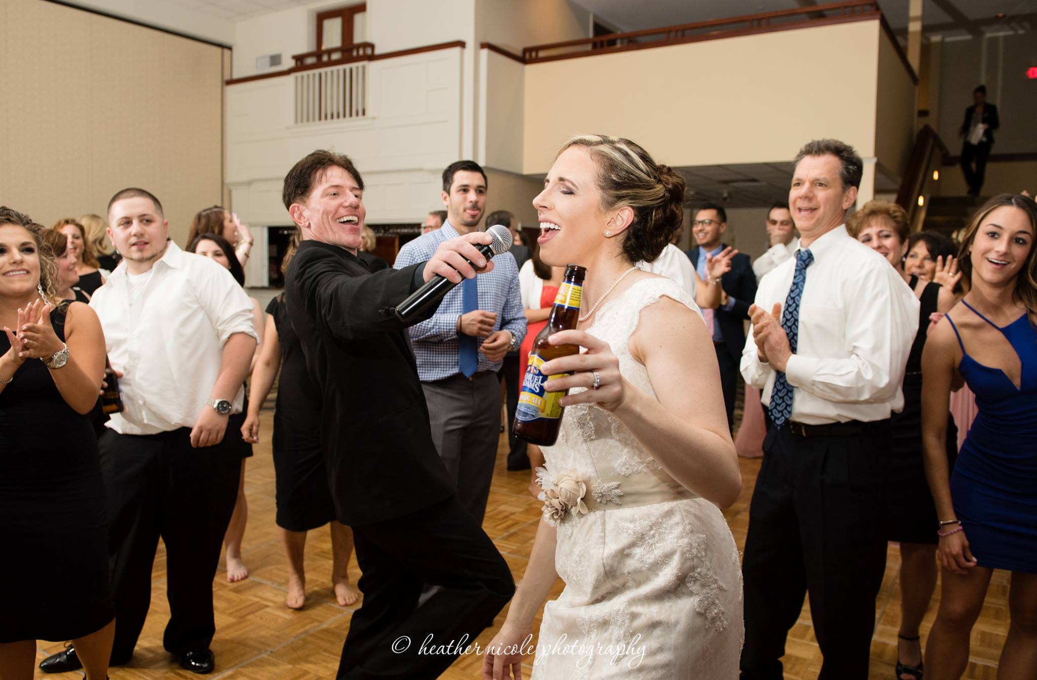 The bride at her wedding reception