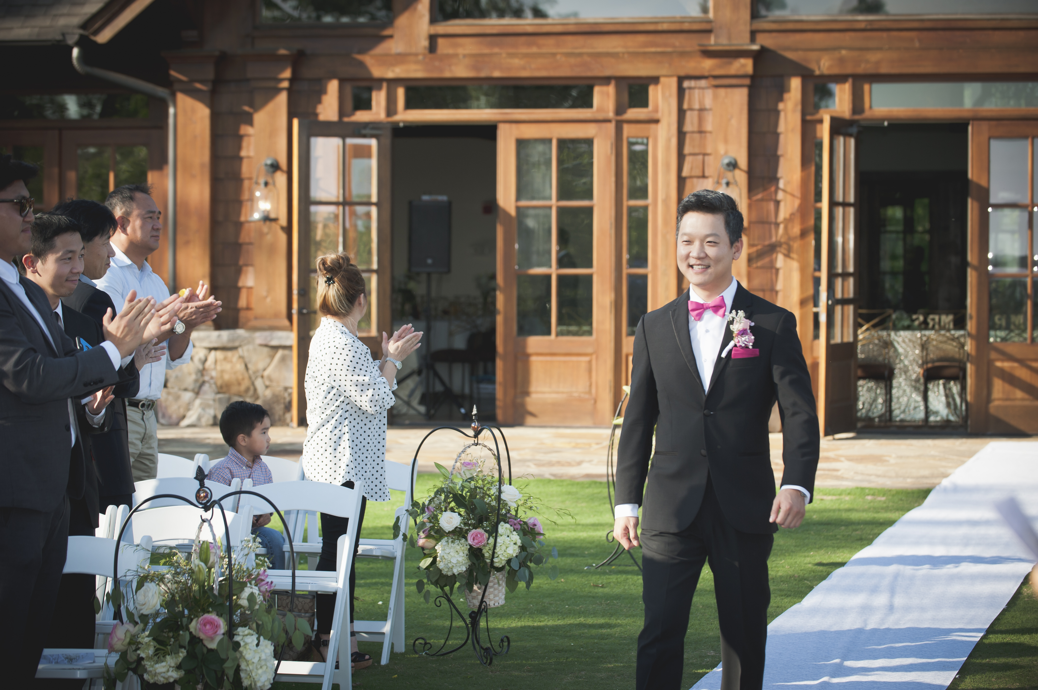 perfect wedding - groom walking down aisle