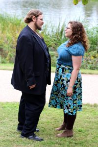 the bride and groom in love