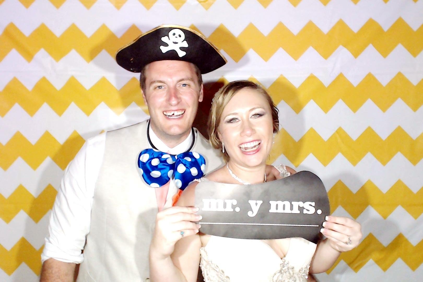 Magical Beach Wedding - Mr and Mrs Photo Booth Pic