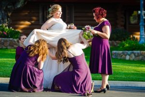 Jessica Fearnow - Bridesmaids fixing dress