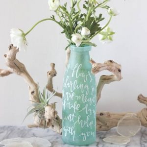 Mint Hand Lettered_Vase_Centerpiece