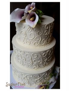 Scroll cala lily cake