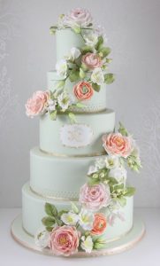 stunning mint wedding cake