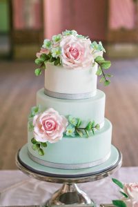 mint green wedding cake