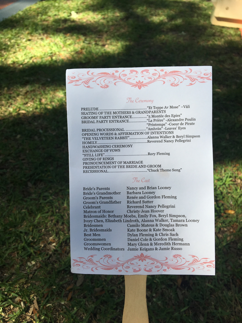 Shannon and Rory - Wedding Program