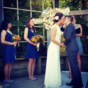 Sausalito wedding video - Ceremony Kiss