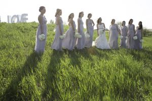 Bridesmaids with Love Sign - Lovely Wedding