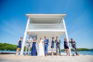 Muskoka wedding video - wedding party outside