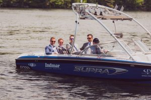 Muskoka wedding video - boat