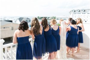 Fun Wedding in Watch Hill, RI - Bride and Bridesmaids