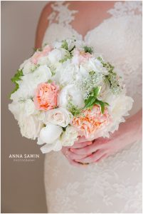 Fun Wedding in Watch Hill, RI - Bride and Bouquet